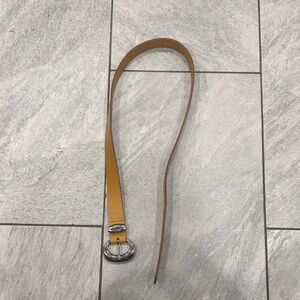 Anthropologie 💯 Leather Belt with Silver Buckle - S